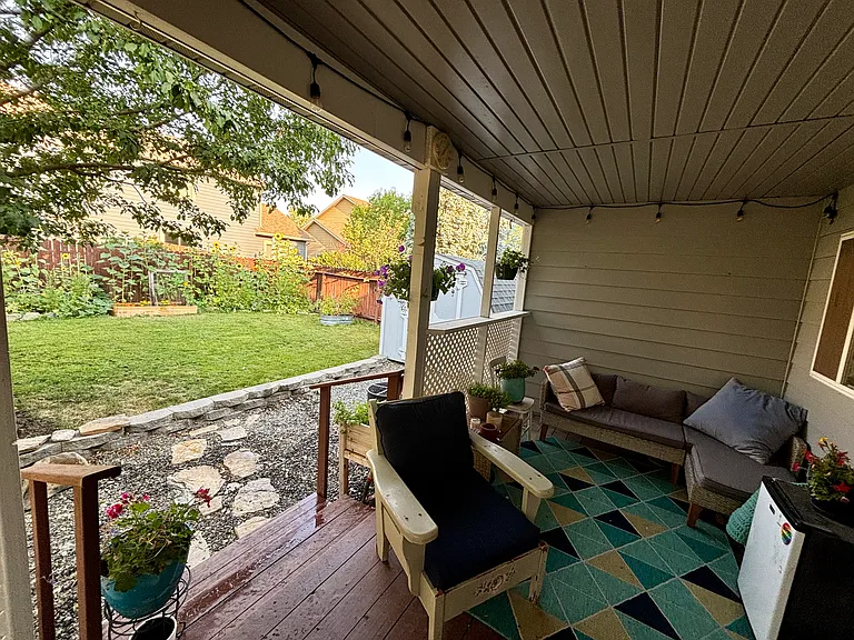 Back porch and yard (can view grey shed)