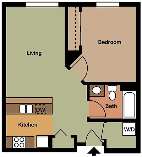 Floor plan 1 BED 1 BATH