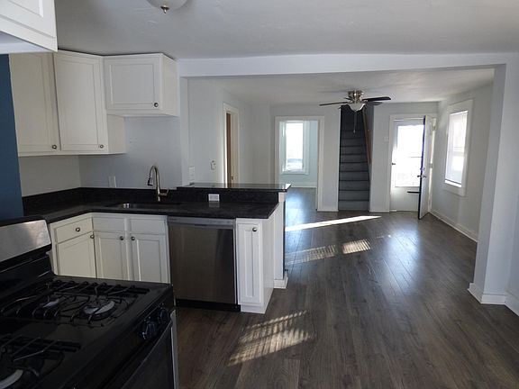 View from kitchen to the living room.