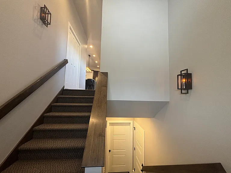 mechanical room at bottom of stairs
