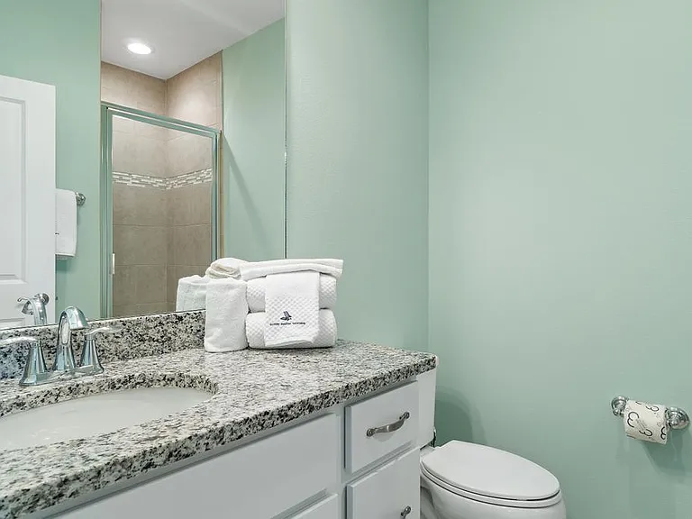 Bathroom for twin bedroom. Stand up shower only.