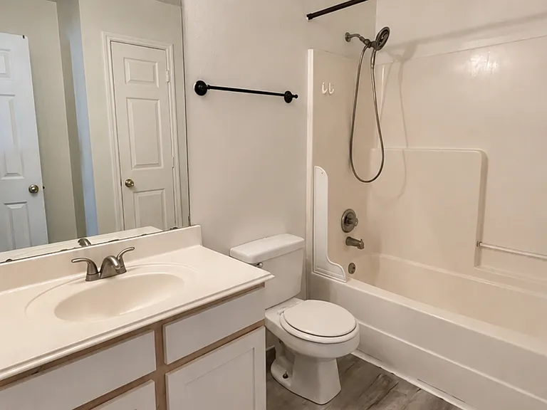 Full restroom upstairs.