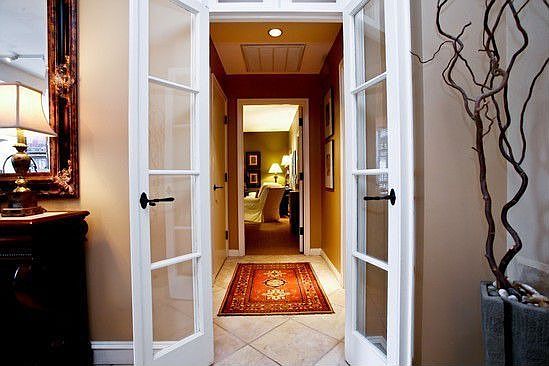 Antique doors leading to master