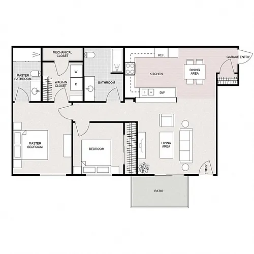 Floor plan 2 Bedroom 2 Bathroom - Lower