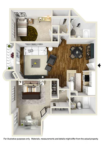 Floor plan 2BR 2BA - Plan B