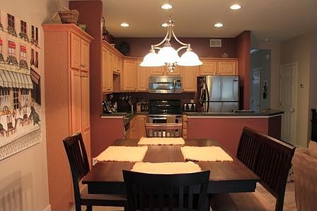 Dinette overlooks kitchen & family room