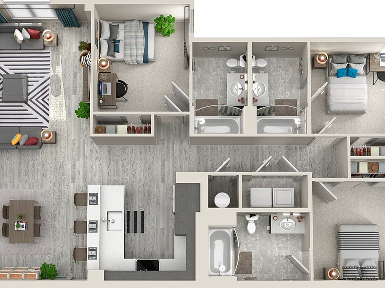 3 Bedroom, 3 Bathroom D Floorplan 3 Bedroom, 3 Bathroom D Floorplan