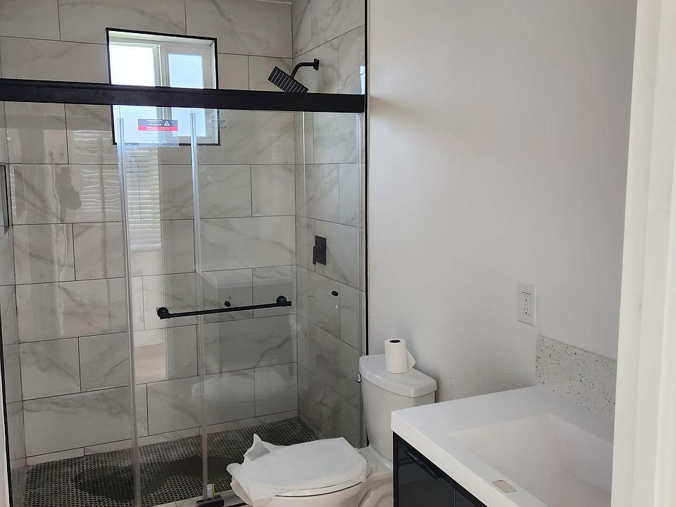 Bathroom with spacious shower, big vanity