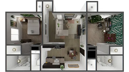 Floor plan Two Bedroom 2 Bath