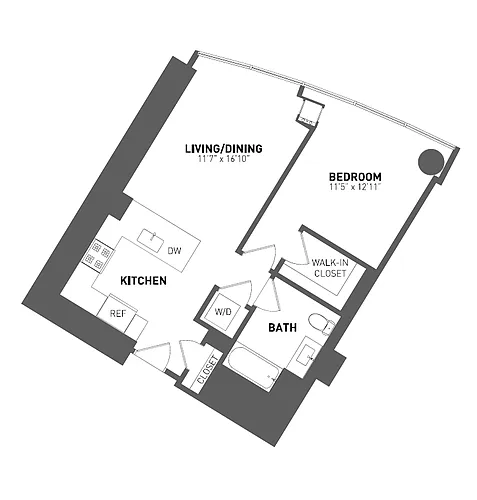 Floor plan 1 Bed 1 Bath - A9