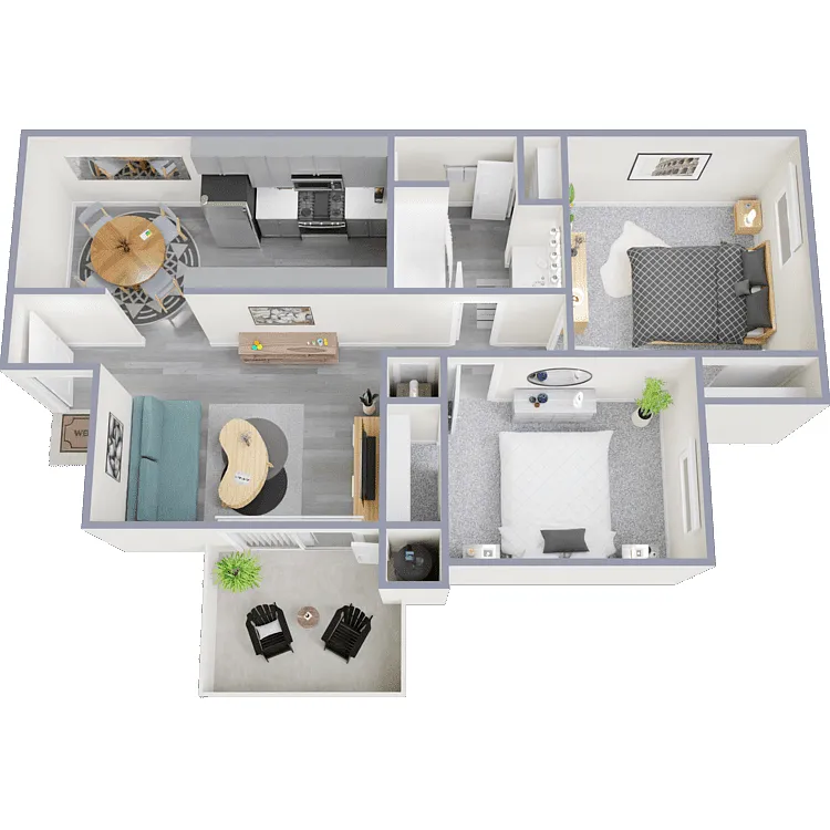 Floor plan 2 Bed 1 Bath