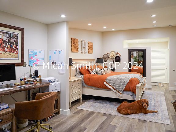 Master bedroom with sliding door to patio