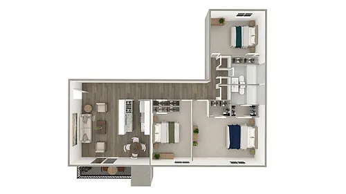 Floor plan Three Bedroom (Renovated)