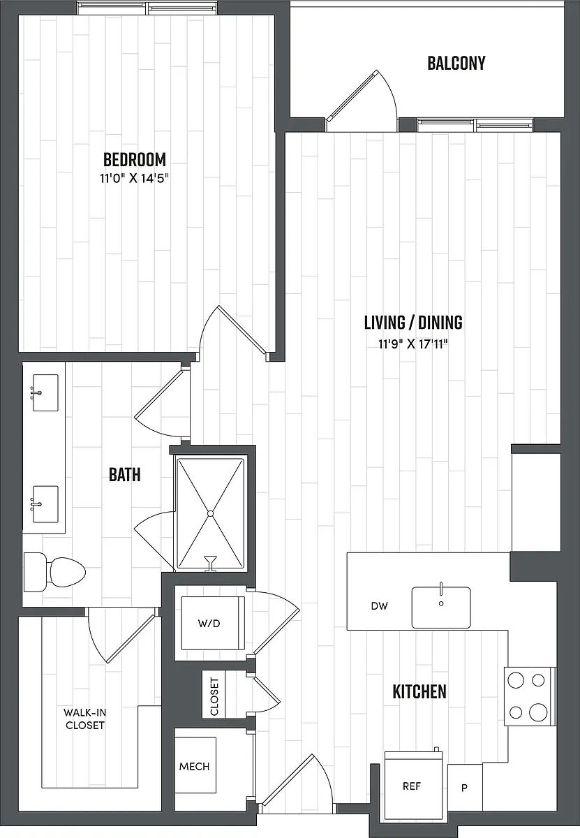 Floor plan 1 Bed/1 Bath-A8