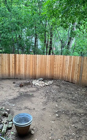 Large fenced in back yard. Perfect for pets and/or garden.