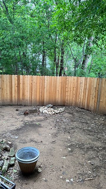 Large fenced in back yard. Perfect for pets and/or garden.