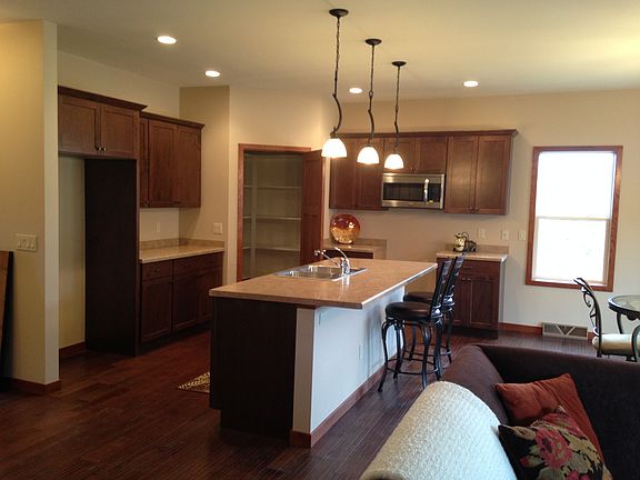 Kitchen with corner pantry