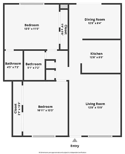 Floor plan 2 bed 2 bath Classic