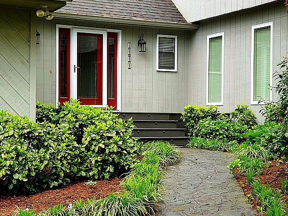 Rock walkway to front door