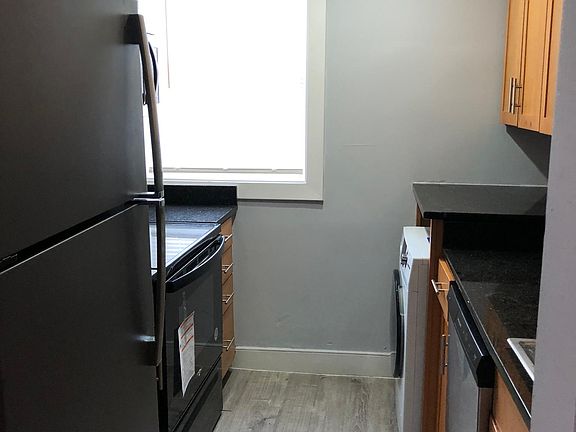 Kitchen- stove, refrigerator, all in one washer/dryer, dishwasher and microwave included.