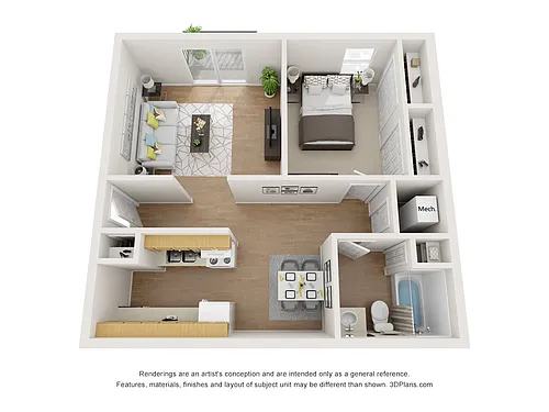 Floor plan 1X1-A