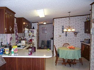 The kitchen is large and spacious.