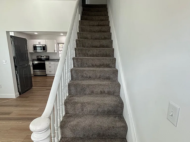 Head up to the second level to the bedrooms