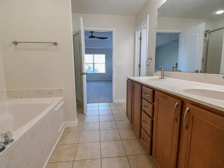 Master bathroom with double vanity