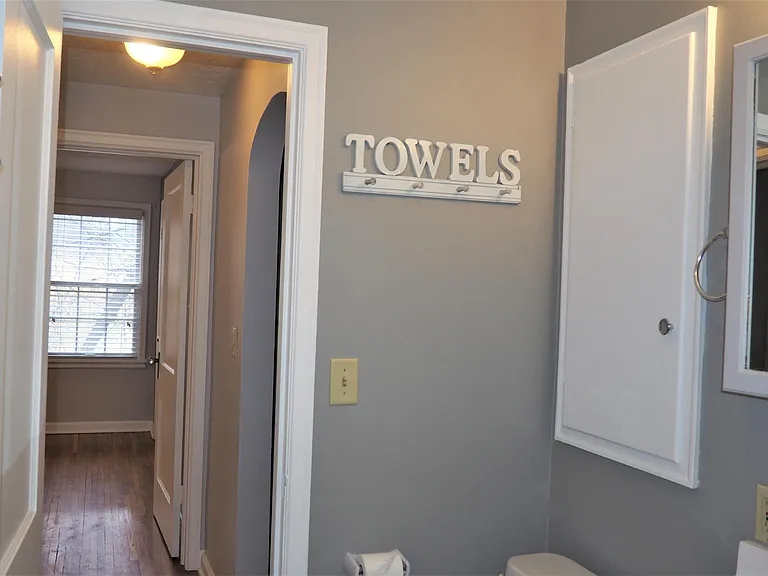 Bathroom and view to the master bedroom