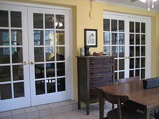 Double French Doors in Sunroom/Dining Room