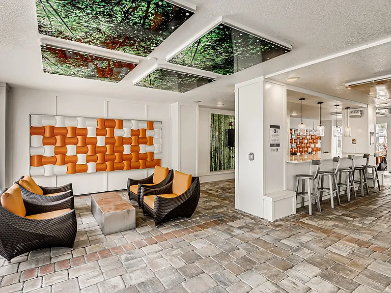 Clubhouse patio with communal kitchen