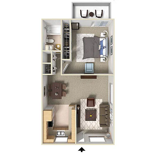 Floor plan 1 Bed 1 Bath