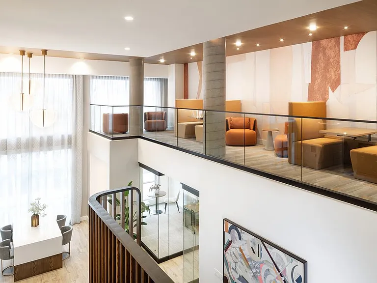 Lounge with coworking spaces
