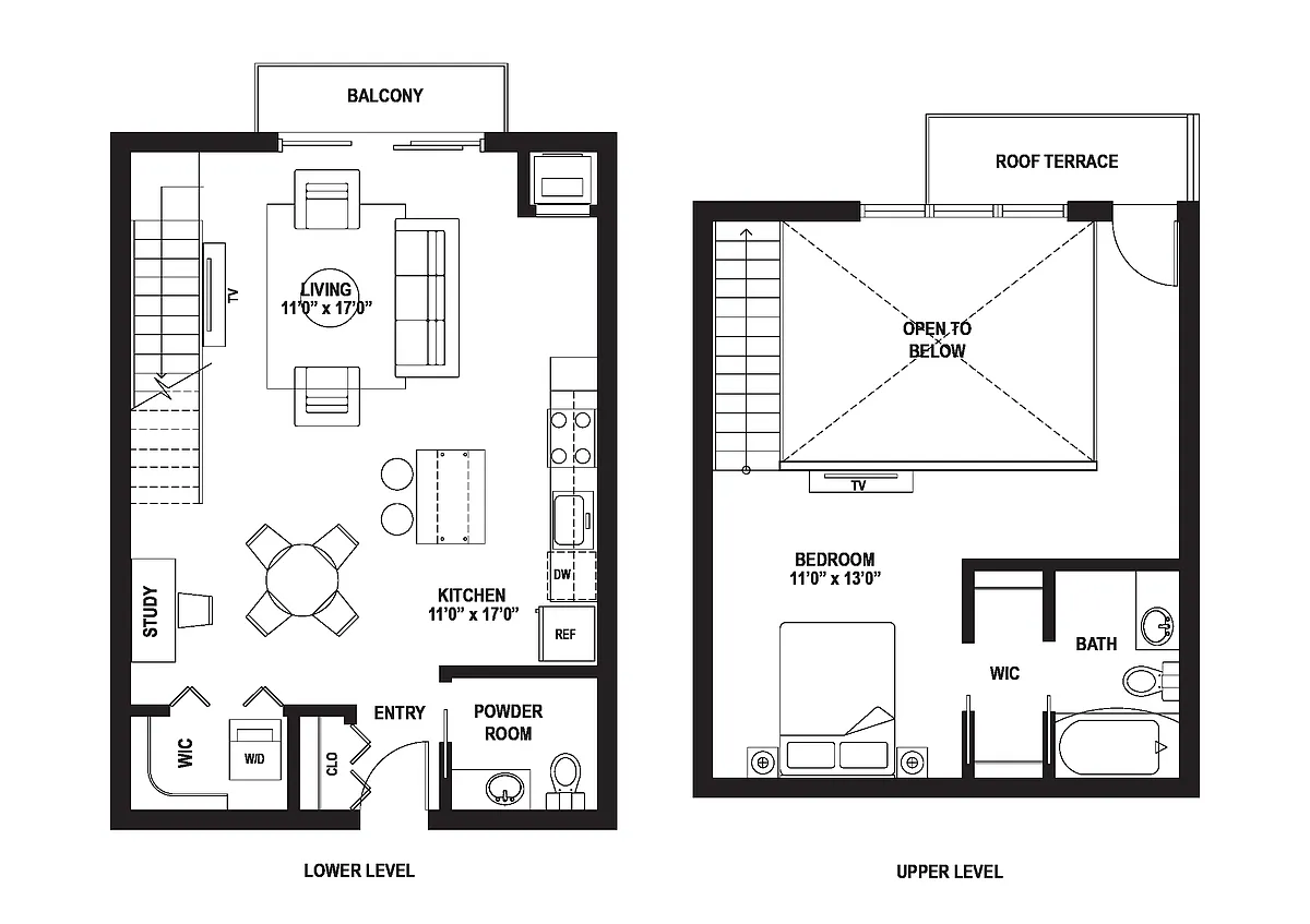 Floor plan BL5 - Two-Story Loft