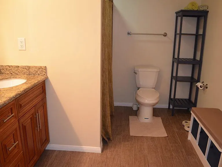 Master Bathroom with large shower. Dual vanities.
