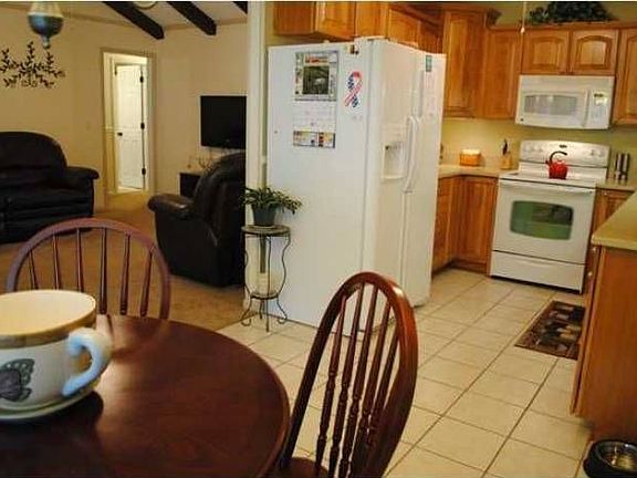 view from nook to kitchen