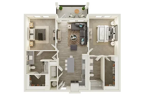 Floor plan B1 - Two Bedroom, Two Bathroom