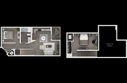 Floor plan 1/1 w/ Loft Large