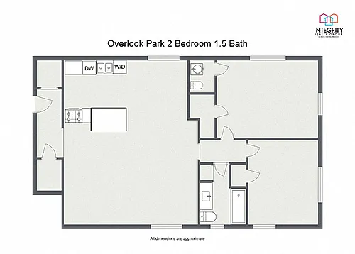 Floor plan Overlook Park 2 Bedroom 1.5 Bath