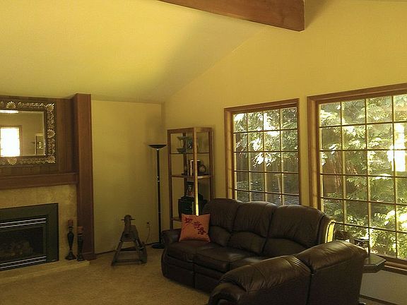 vaulted ceilings, fireplaces will heat entire home