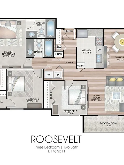 Floor plan Roosevelt - Premium Plus