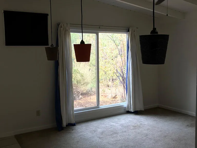 Living room and backyard