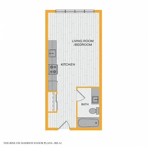 Floor plan Studio 60 Percent AMI