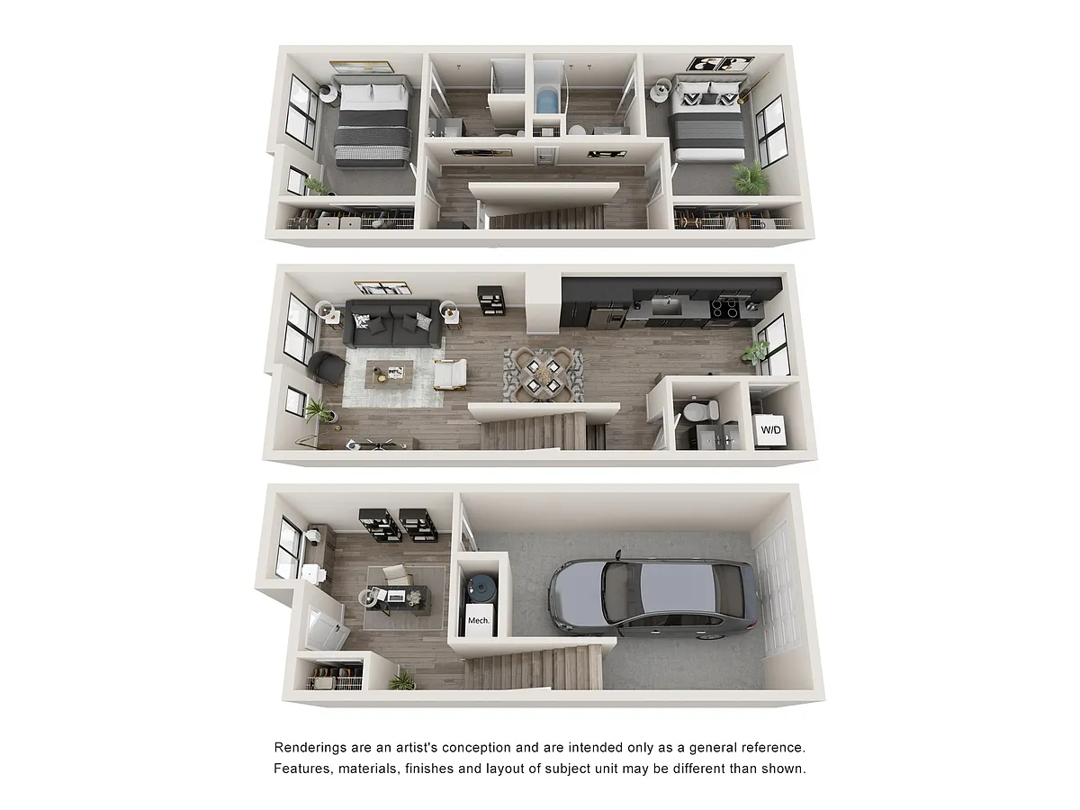 Floor plan 2bdx2.5 bath