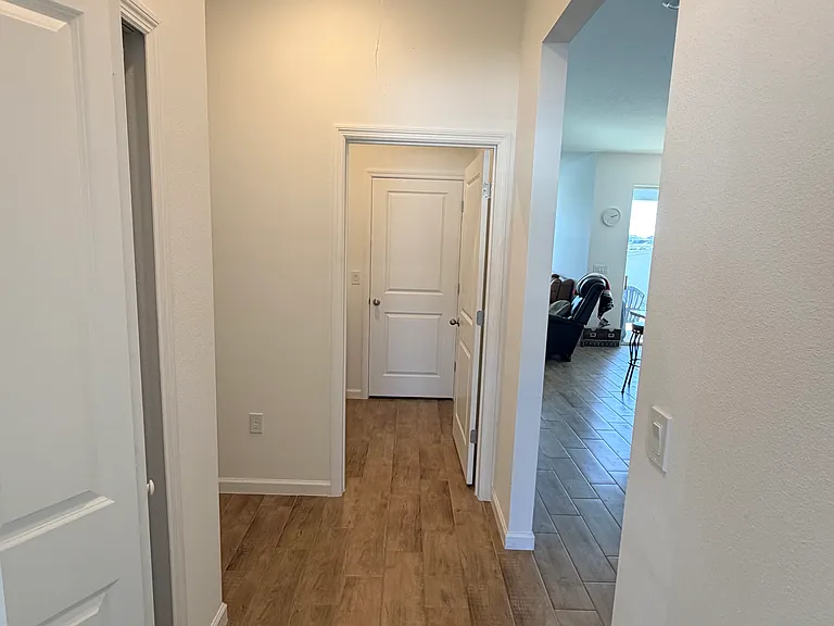 Garage entrance to house