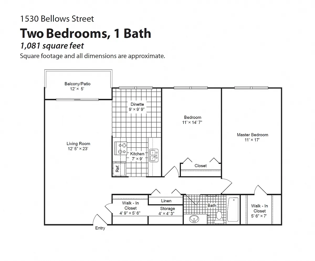 Floor plan Renovated 2 Bedroom 2 Bath