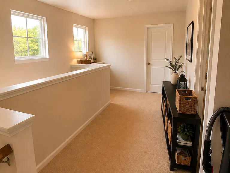 Upstairs landing with 3 more bedrooms and 2 bathrooms - great reading or homework nook