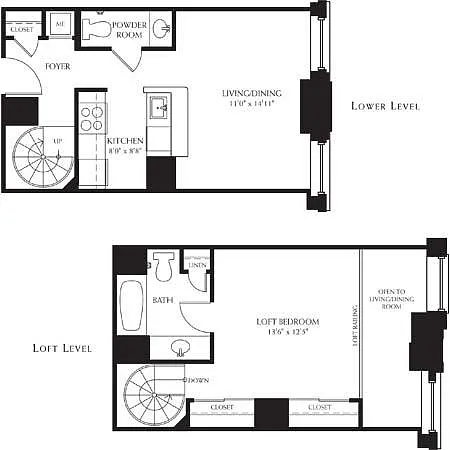 Floor plan 1Bedroom 1Bathroom Loft