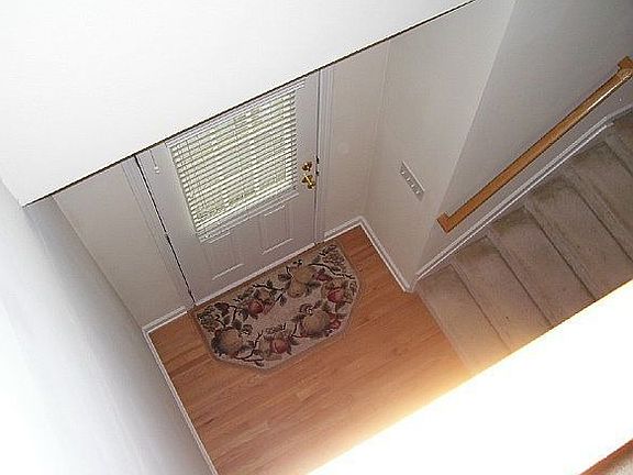 View of front door from upstairs