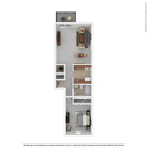 Floor plan 1BR/1BA